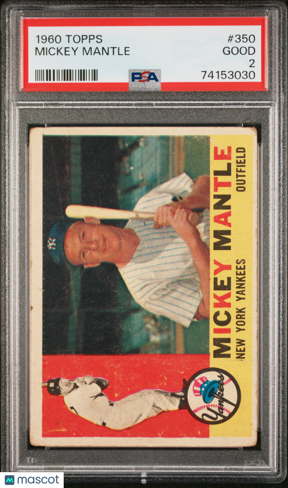 1960 Topps Mickey Mantle #350 PSA 2