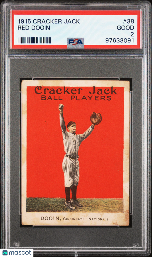 1915 Cracker Jack Red Dooin #38 PSA 2