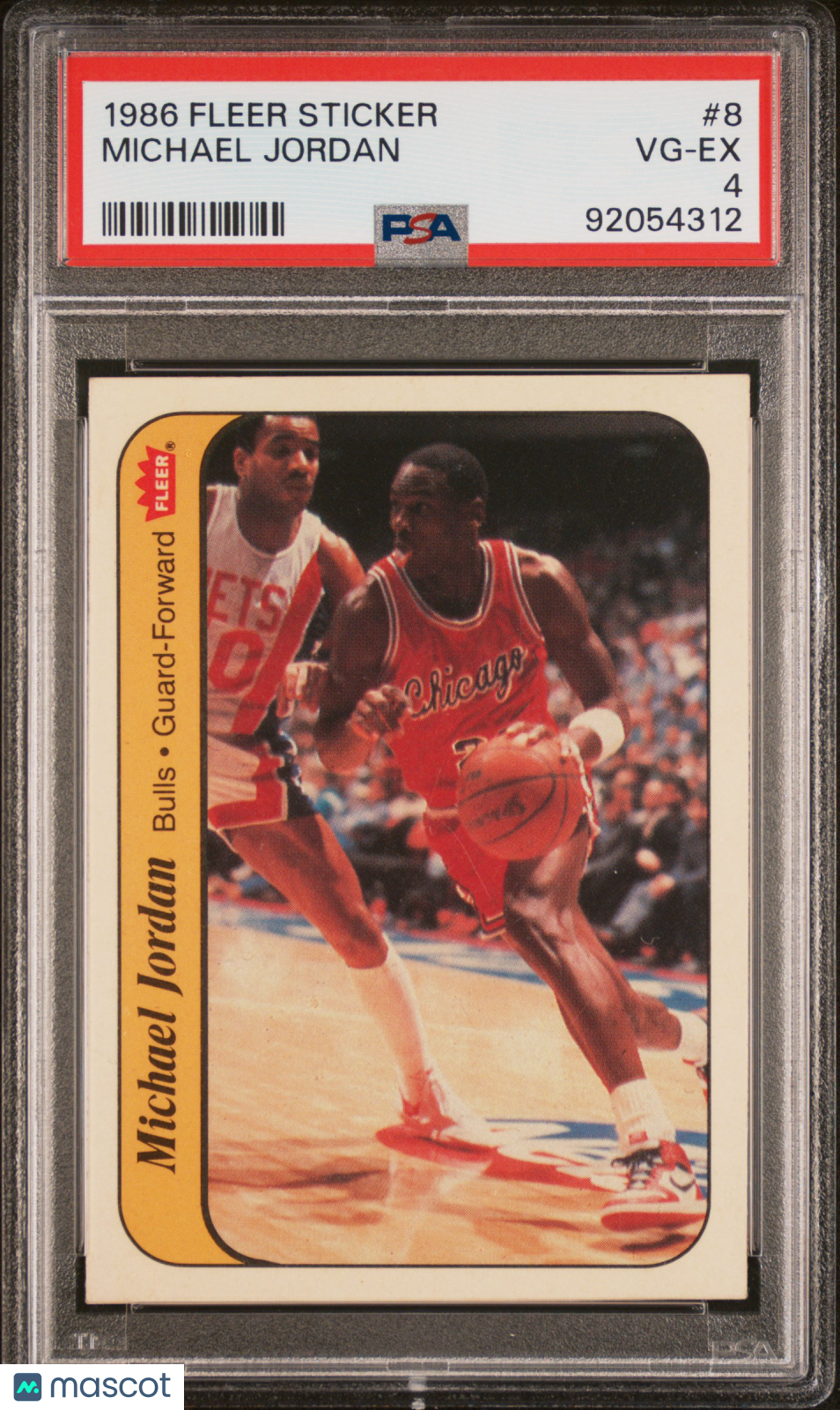 1986 Fleer Sticker Michael Jordan #8 PSA 4