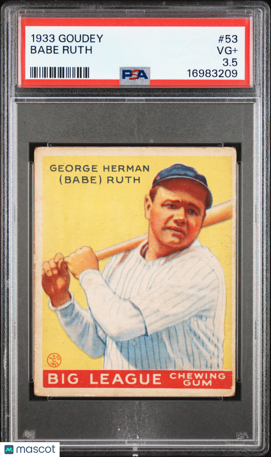 1933 Goudey Babe Ruth #53 PSA 3.5