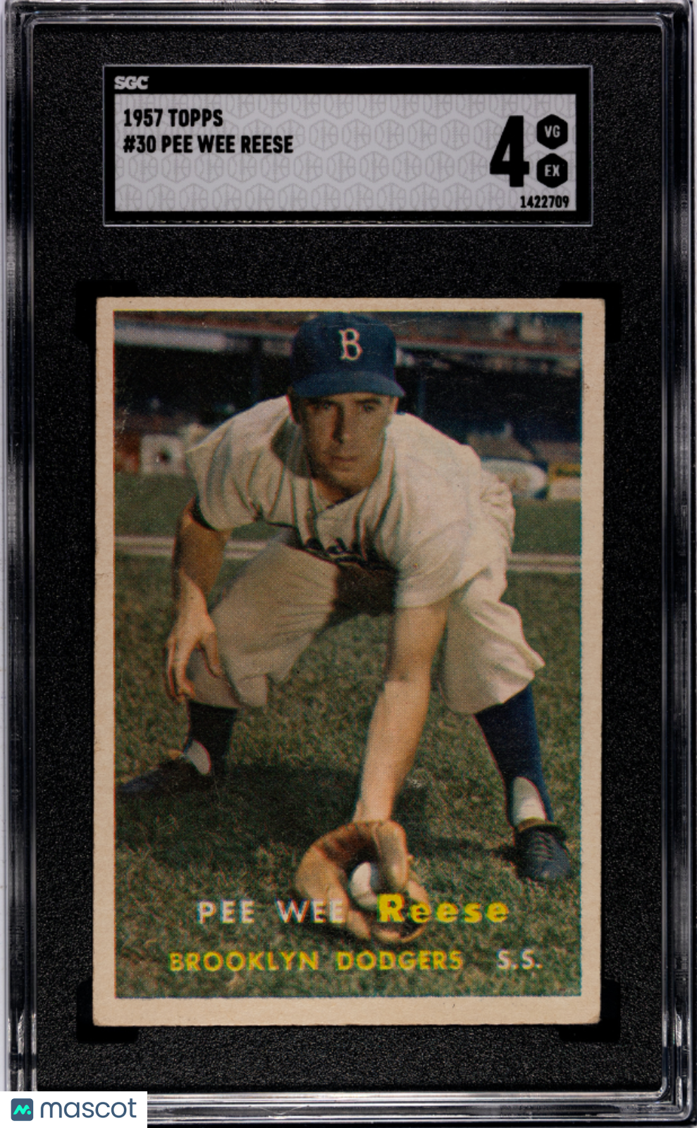 1957 Topps Pee Wee Reese #30 SGC 4