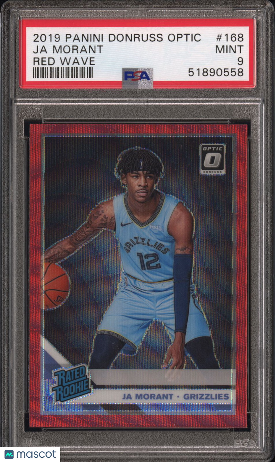 2019 Panini Donruss Optic Ja Morant #168 Red Wave PSA 9