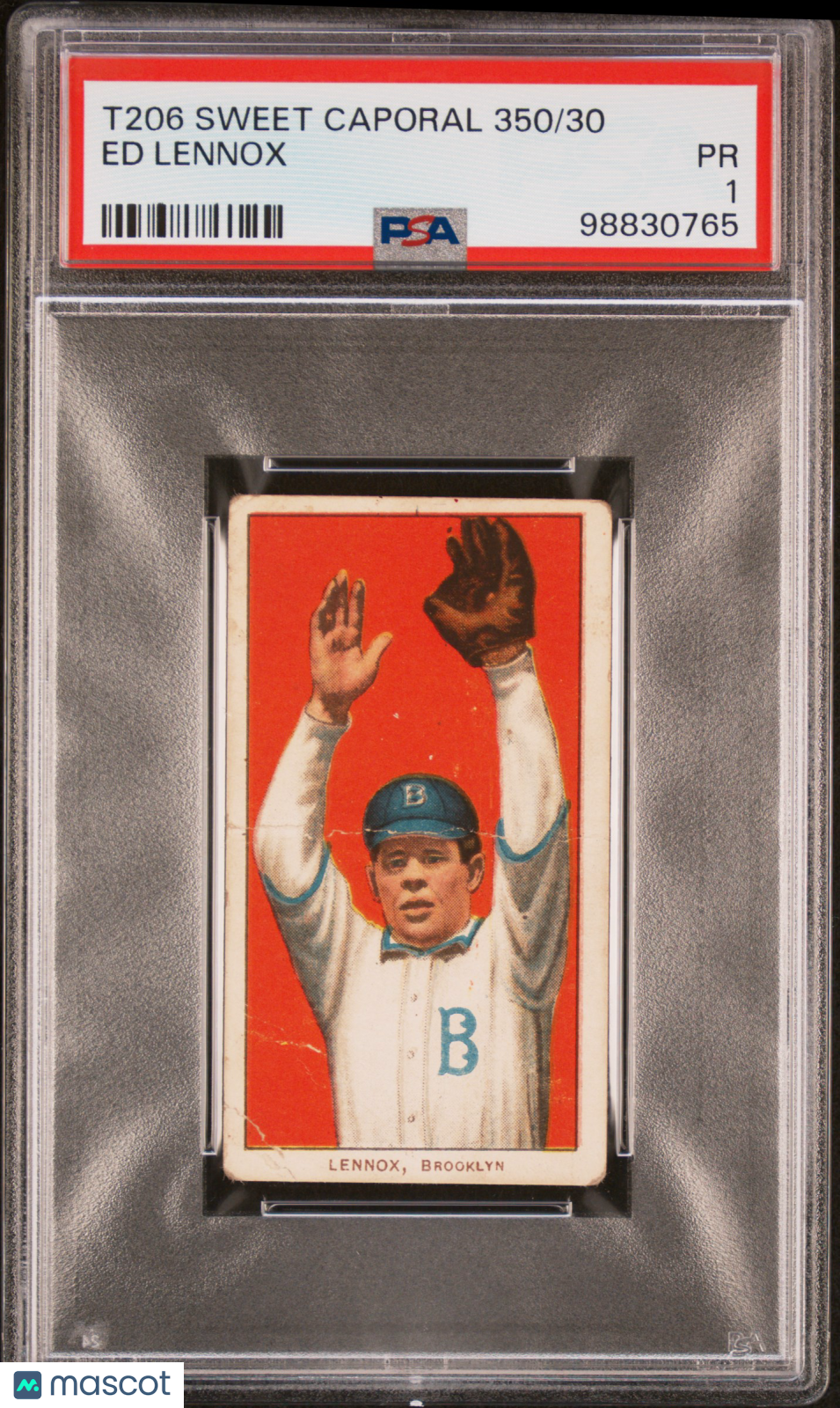 1909-11 T206 Sweet Caporal 350/30 Ed Lennox PSA 1