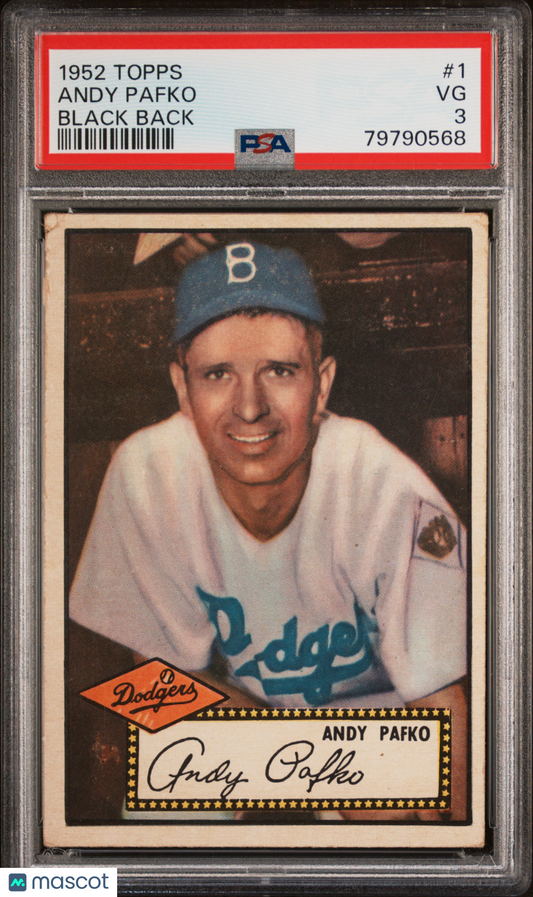 1952 Topps Andy Pafko #1 Black Back PSA 3