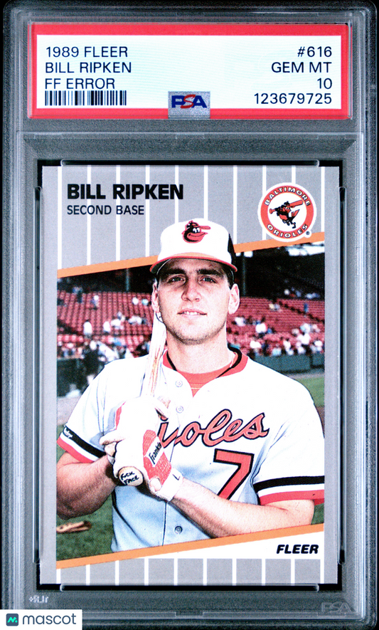 1989 Fleer Bill Ripken #616 FF Error PSA 10