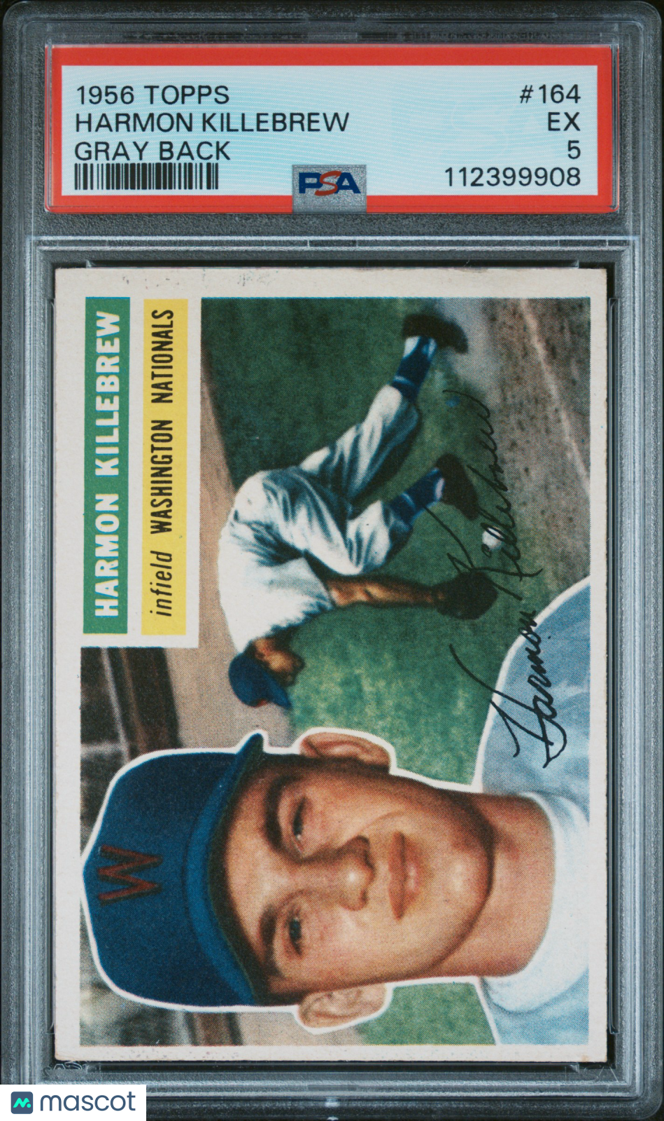 1956 Topps Harmon Killebrew #164 Gray Back PSA 5