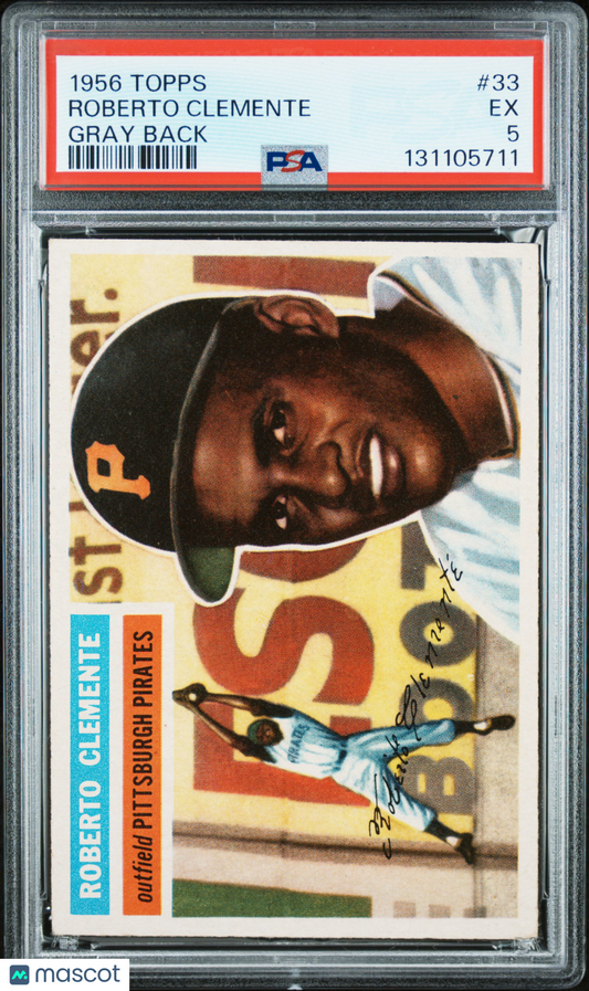 1956 Topps Roberto Clemente #33 Gray Back PSA 5