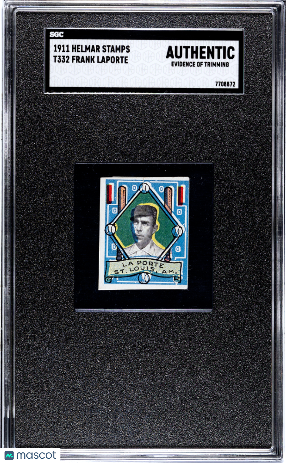 1911 Helmar Stamps (T332) Frank Laporte SGC A