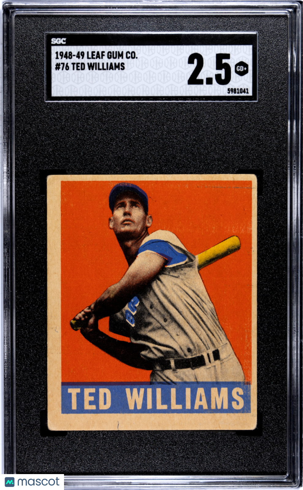 1948 Leaf Gum Co. Ted Williams #76 SGC 2.5