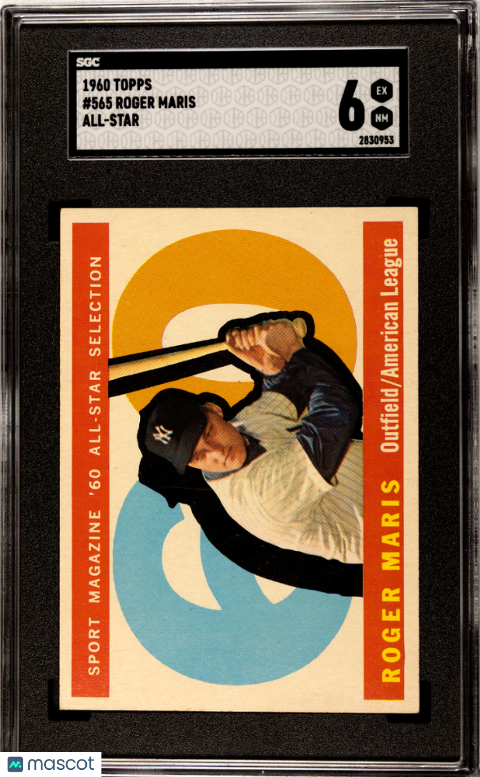 1960 Topps Roger Maris #565 All Star SGC 6