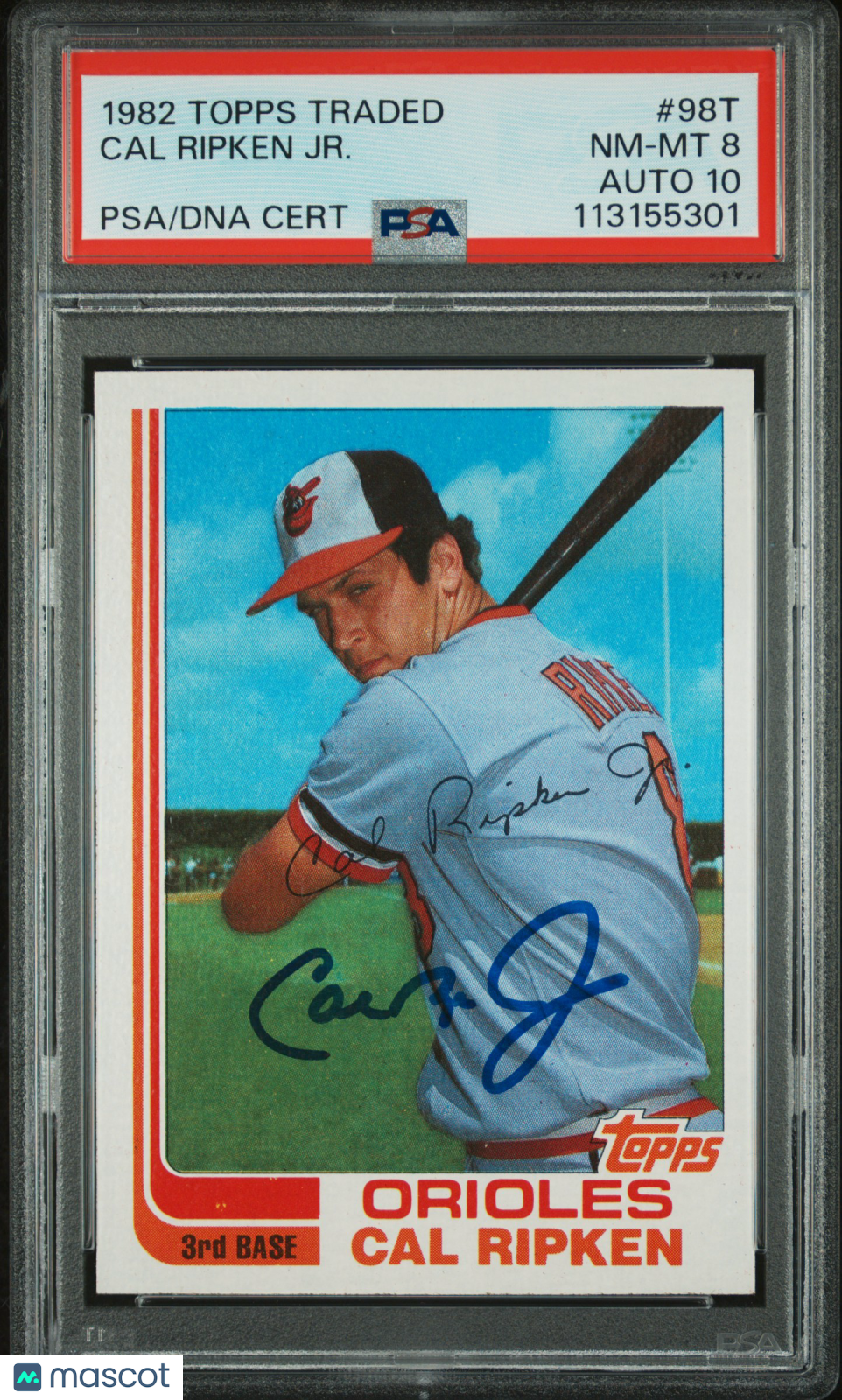 1982 Topps Traded Cal Ripken JR. #98T PSA 8 Auto 10