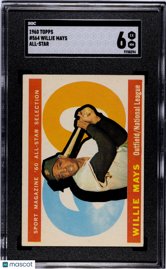 1960 Topps Willie Mays #564 All Star SGC 6