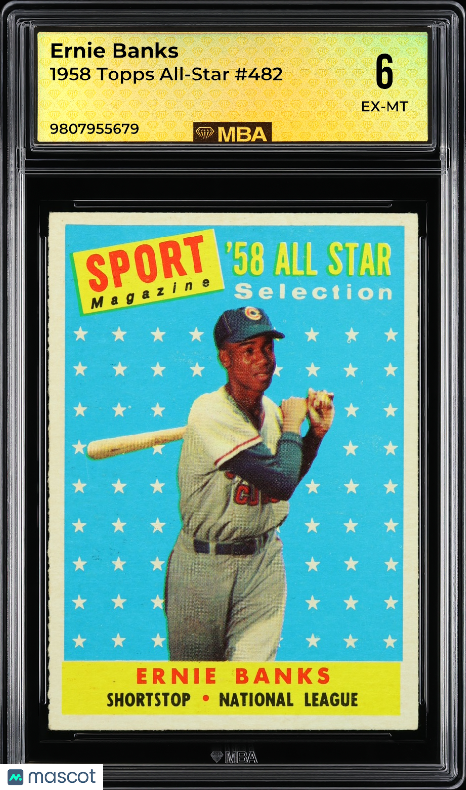 1958 Topps Ernie Banks #482 All-Star MBA 6