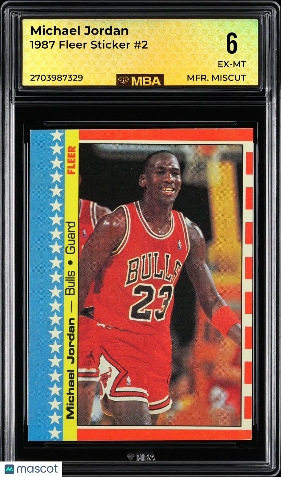 1987 Fleer Sticker Michael Jordan #2 MBA 6