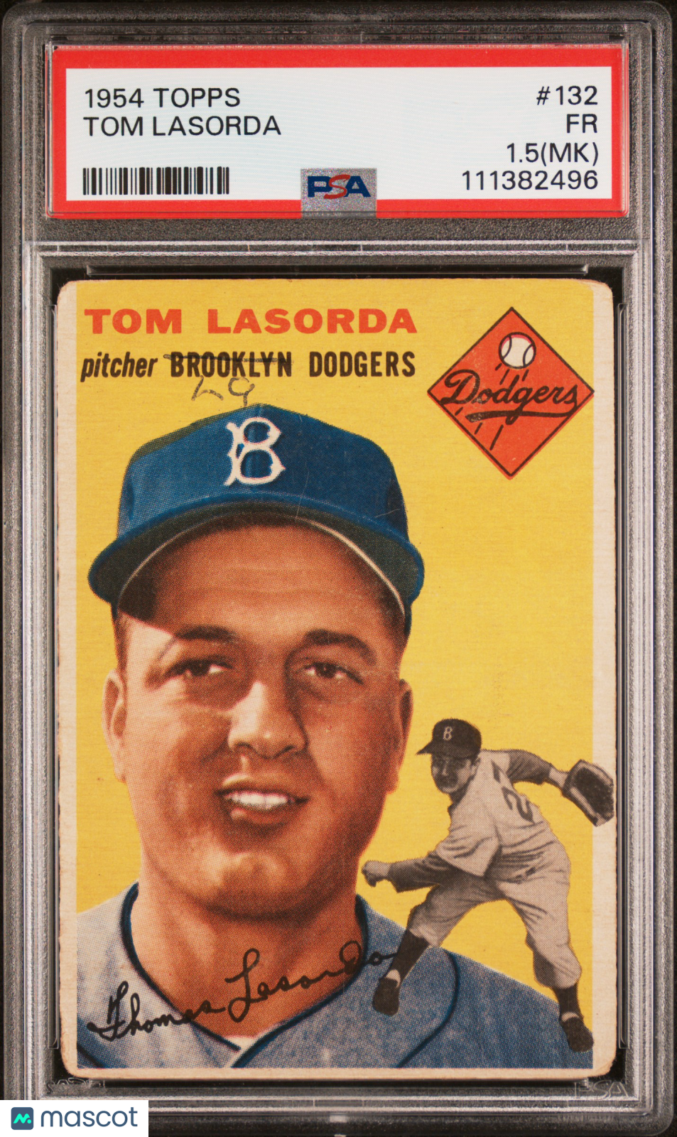 1954 Topps Tom Lasorda #132 MK PSA 1.5