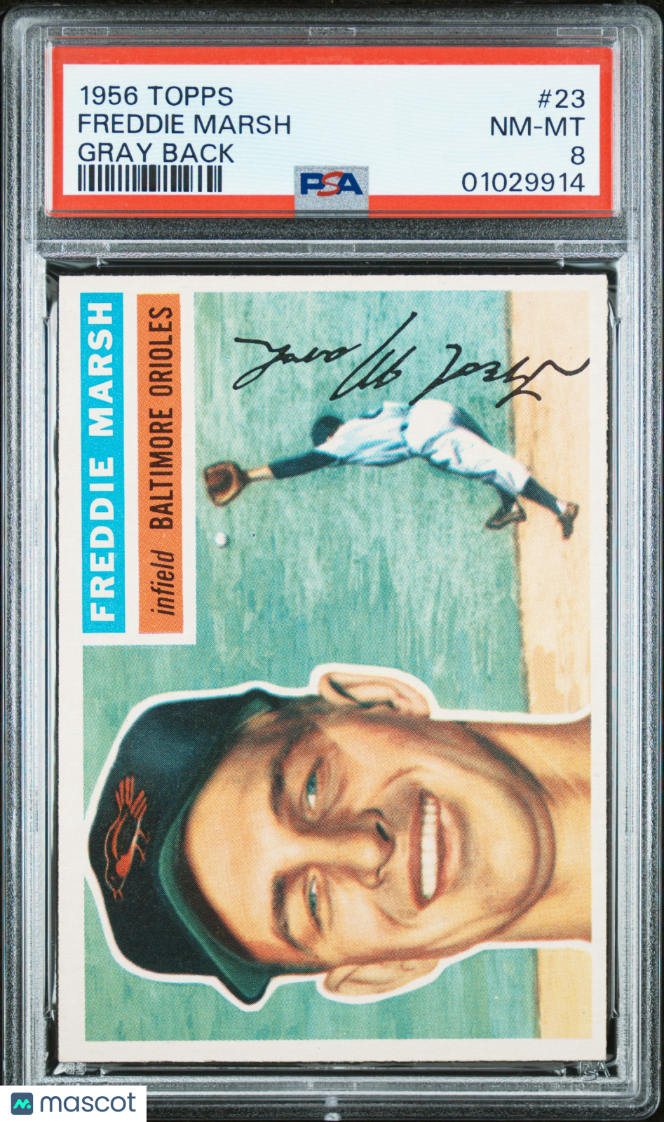 1956 Topps Freddie Marsh #23 Gray Back PSA 8
