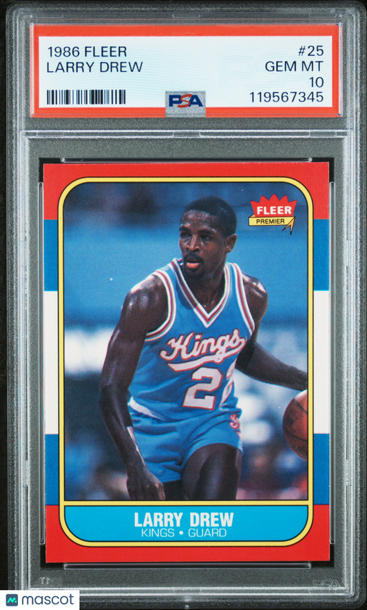 1986 Fleer Larry Drew #25 PSA 10