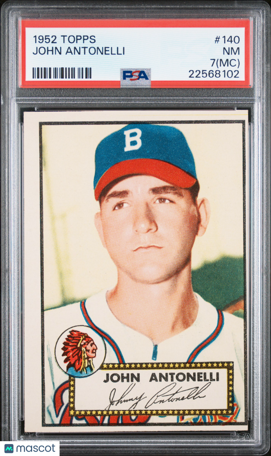 1952 Topps John Antonelli #140 PSA 7 MC