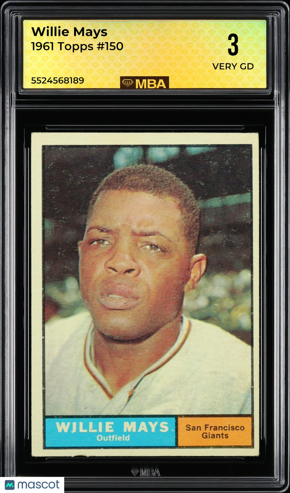 1961 Topps Willie Mays #150 MBA 3