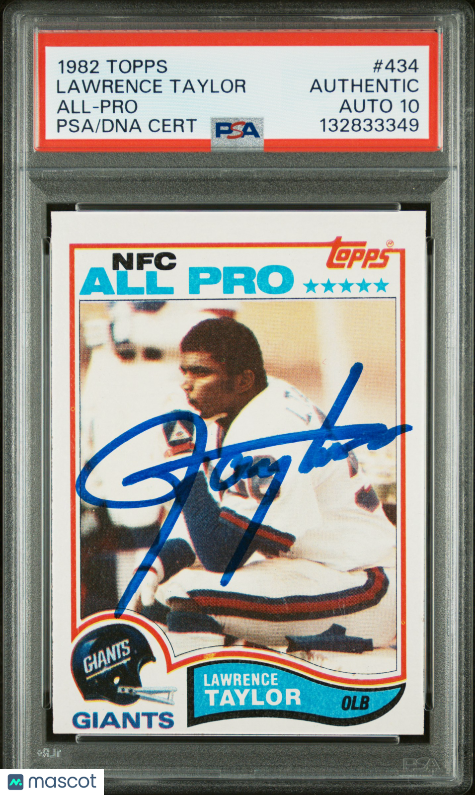 1982 Topps Lawrence Taylor #434 All Pro PSA A Auto 10