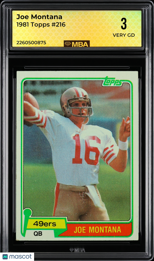1981 Topps Joe Montana #216 MBA 3 RC