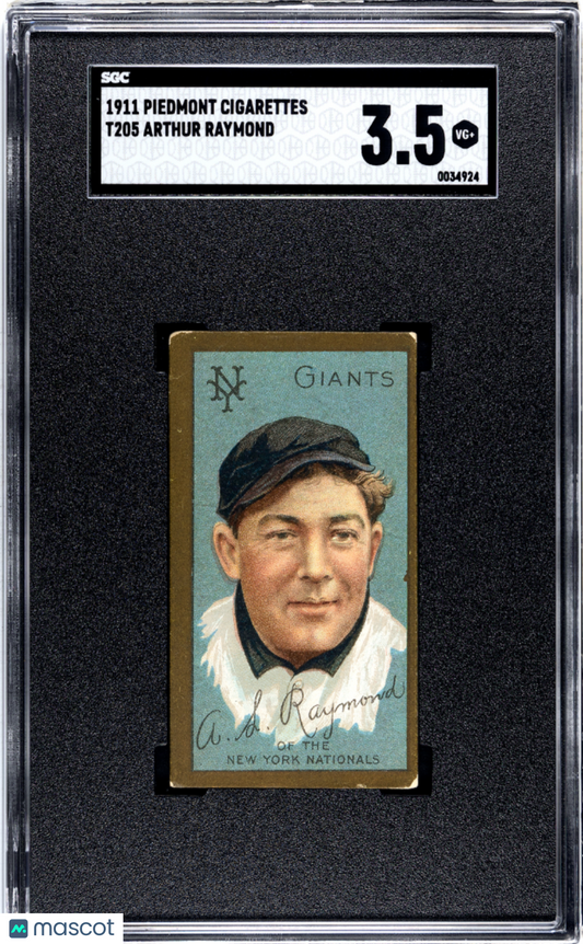 1911 Piedmont Cigarettes (T205) Arthur Raymond SGC 3.5