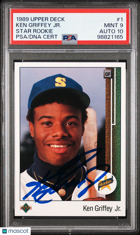 1989 Upper Deck Ken Griffey JR. #1 Star Rookie PSA 9 Auto 10