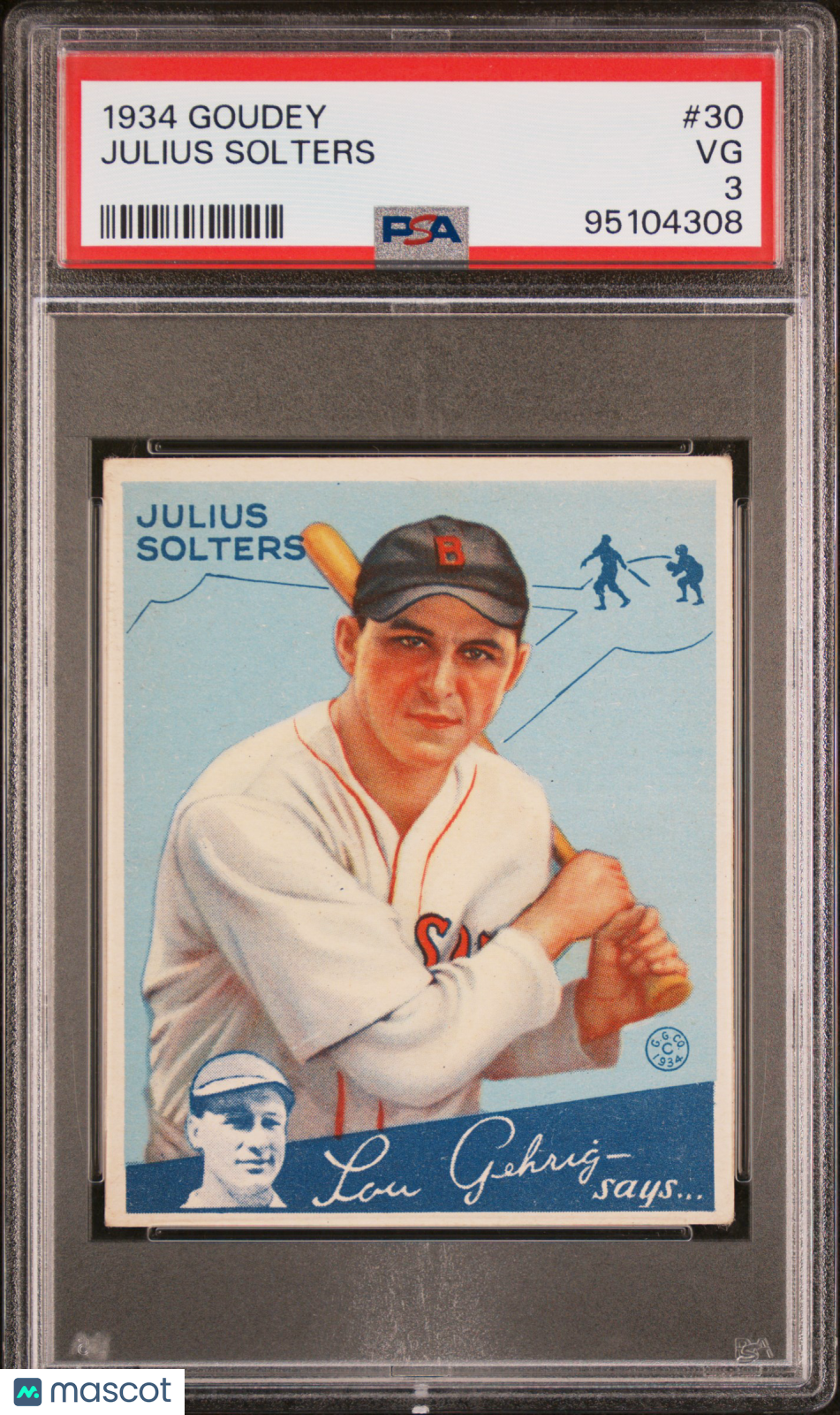 1934 Goudey Julius Solters #30 PSA 3
