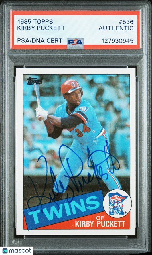 1985 Topps Kirby Puckett #536 PSA A Auto A