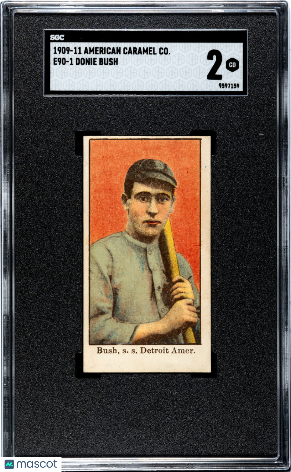1909 American Caramel Co. (E90-1) Donie Bush SGC 2