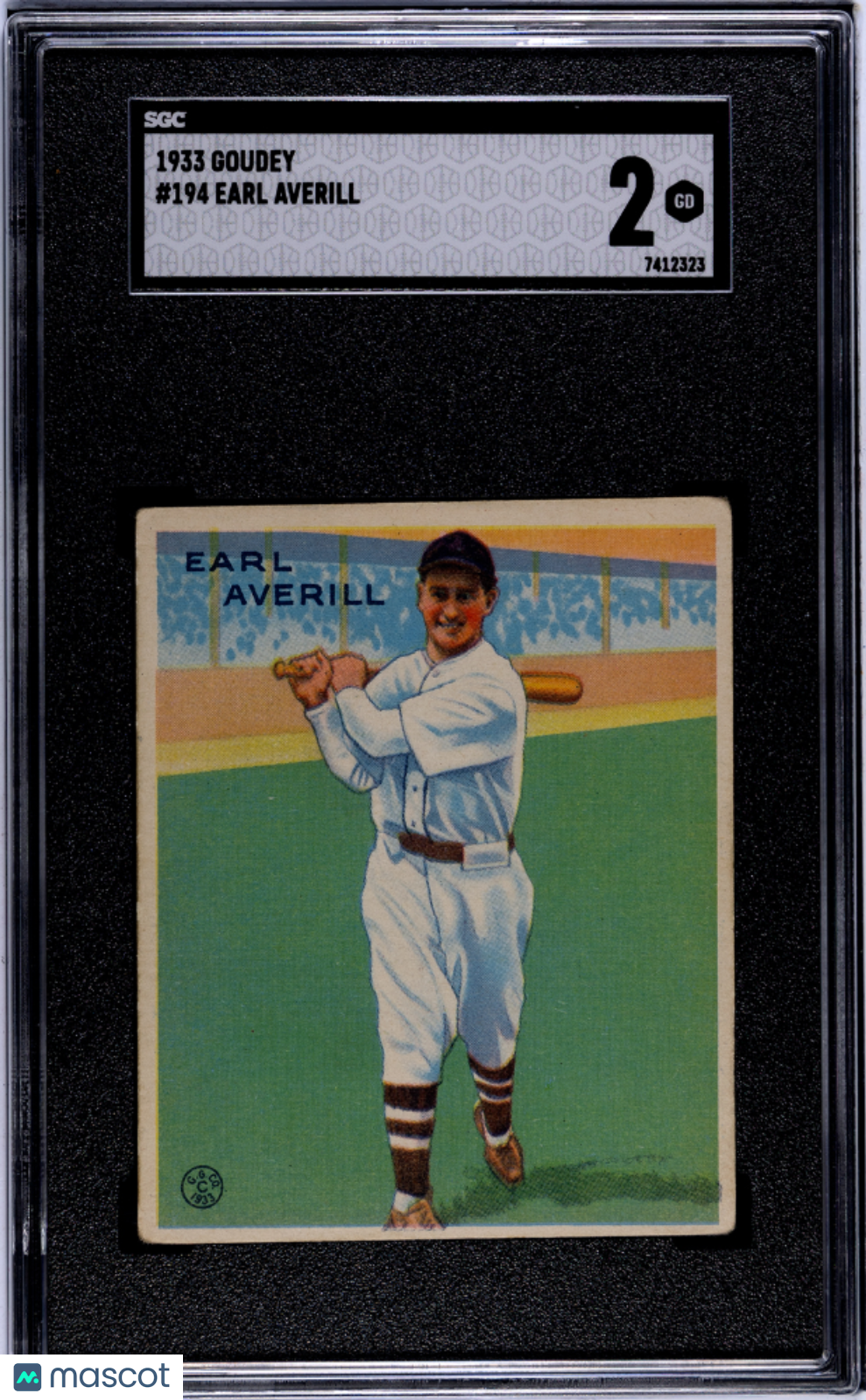 1933 Goudey Earl Averill #194 SGC 2