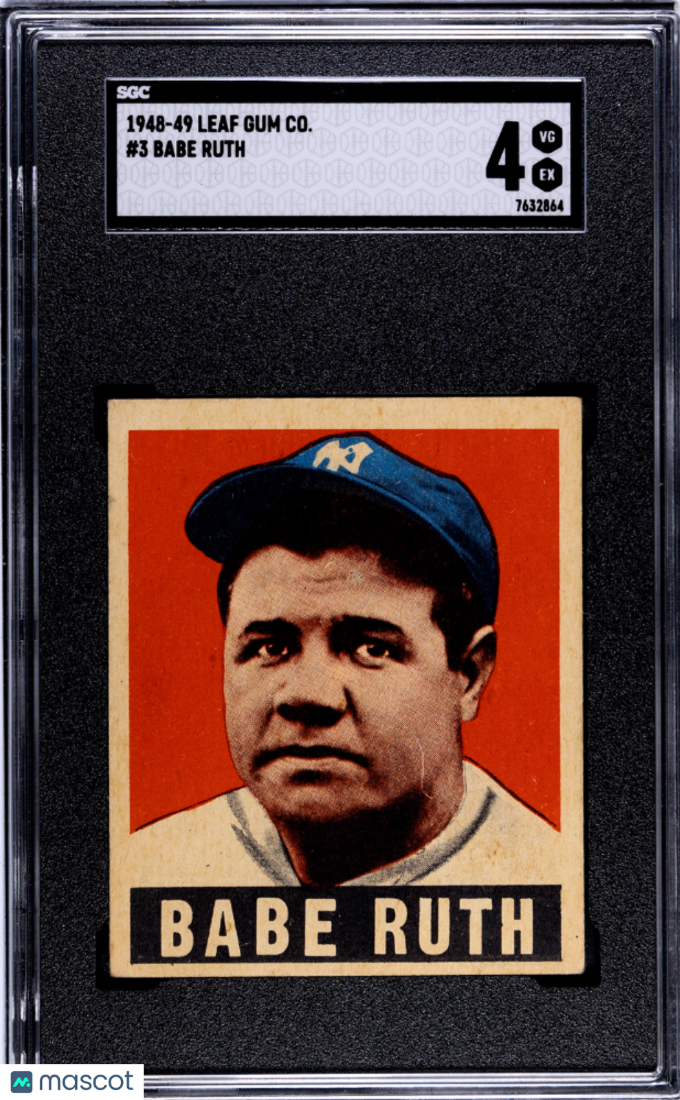 1948 Leaf Gum Co. Babe Ruth #3 SGC 4