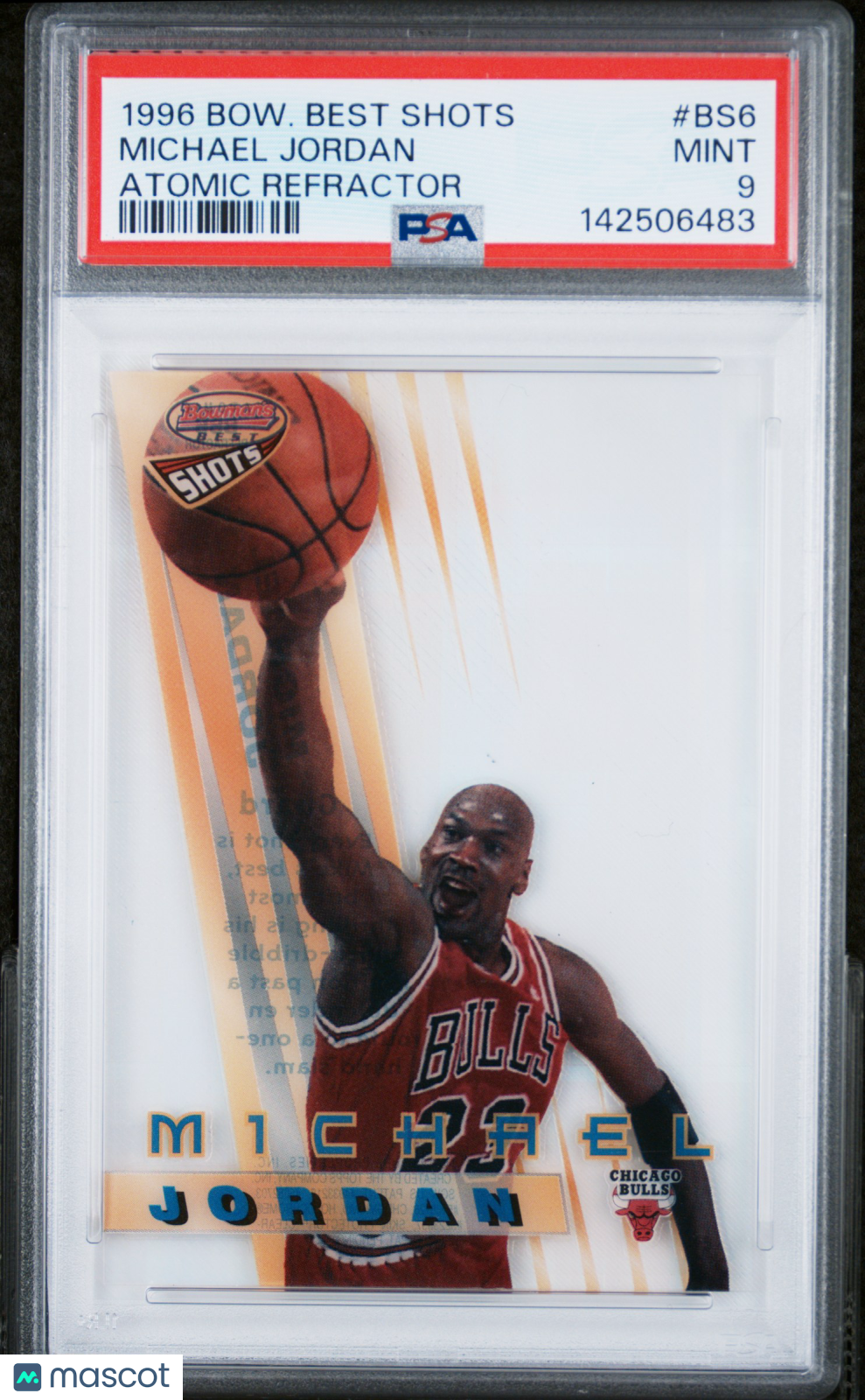 1996 Bowman's Best Best Shots Michael Jordan #BS6 Atomic Refractor PSA 9