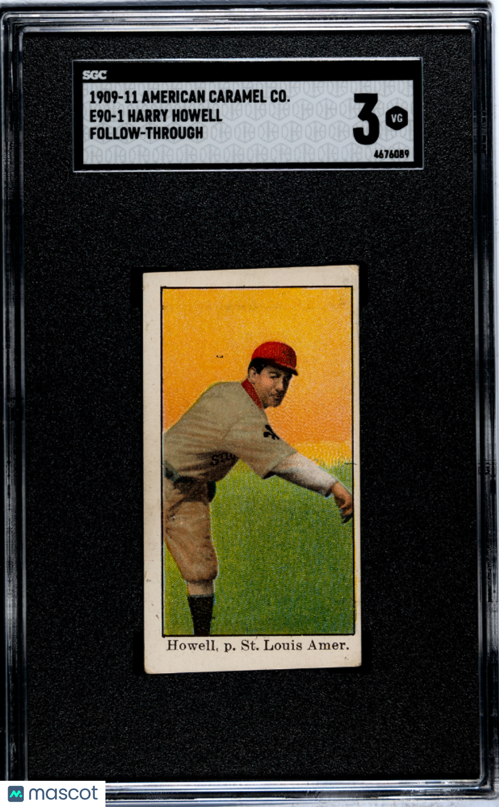 1909 American Caramel Co. (E90-1) Harry Howell Follow Through SGC 3