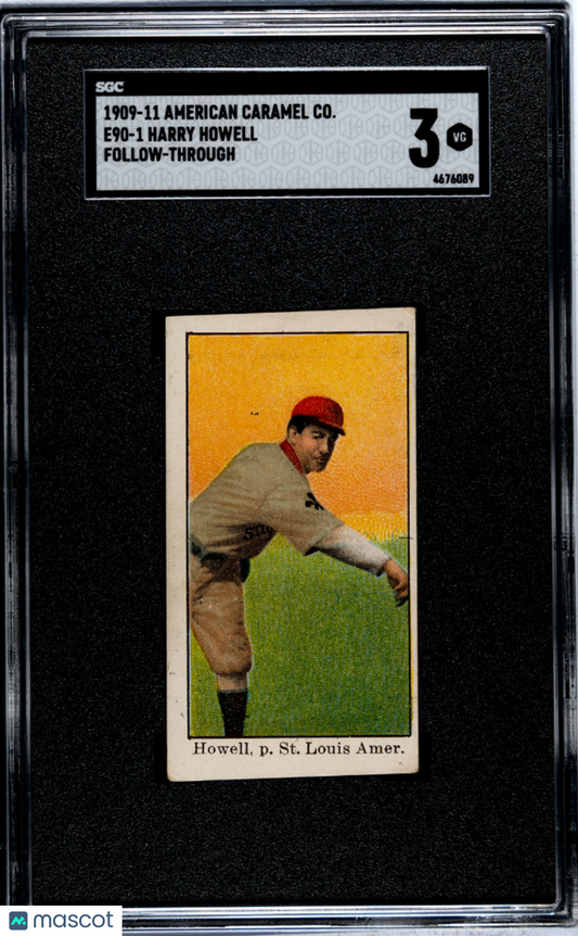 1909 American Caramel Co. (E90-1) Harry Howell Follow Through SGC 3