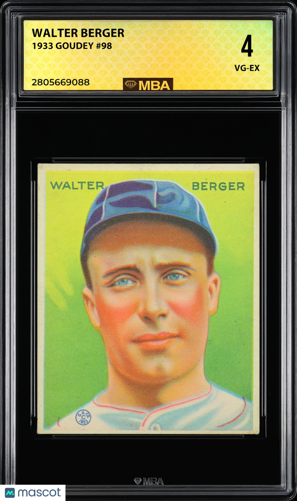 1933 Goudey Walter Berger #98 MBA 4