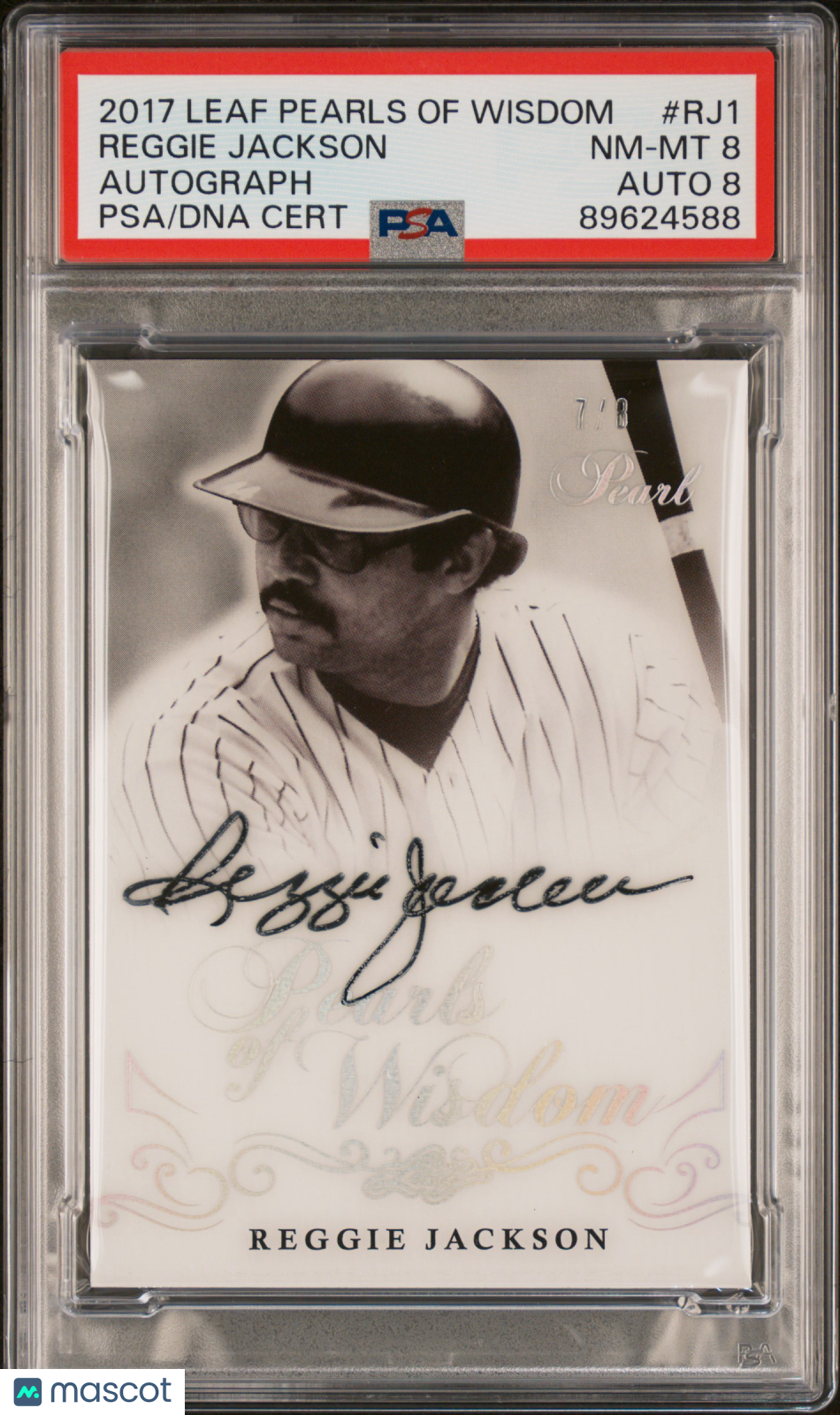 2017 Leaf Pearl Pearls Of Wisdom Autograph Reggie Jackson #RJ1 PSA 8 7/8 Auto 8