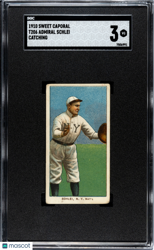 1910 Sweet Caporal (T206) Admiral Schlei Catching SGC 3
