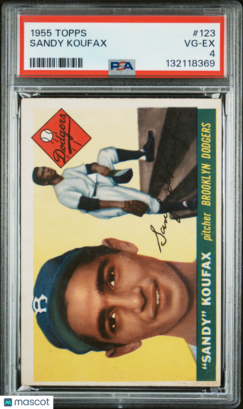 1955 Topps Sandy Koufax #123 PSA 4