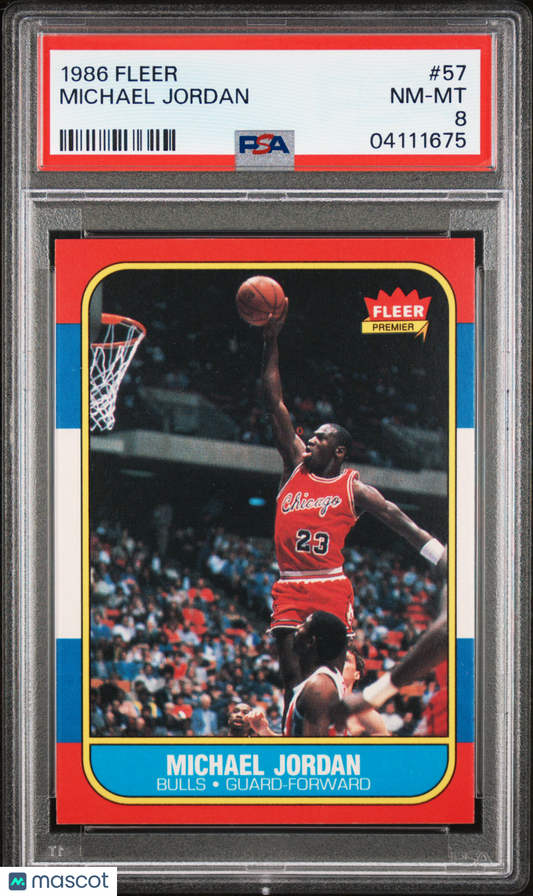 1986 Fleer Michael Jordan #57 PSA 8