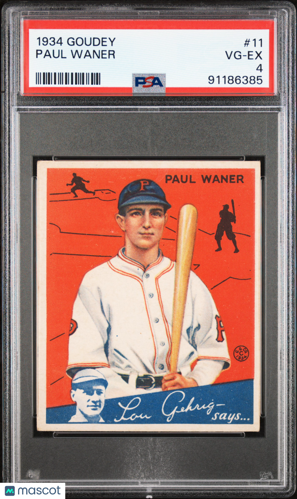 1934 Goudey Paul Waner #11 PSA 4