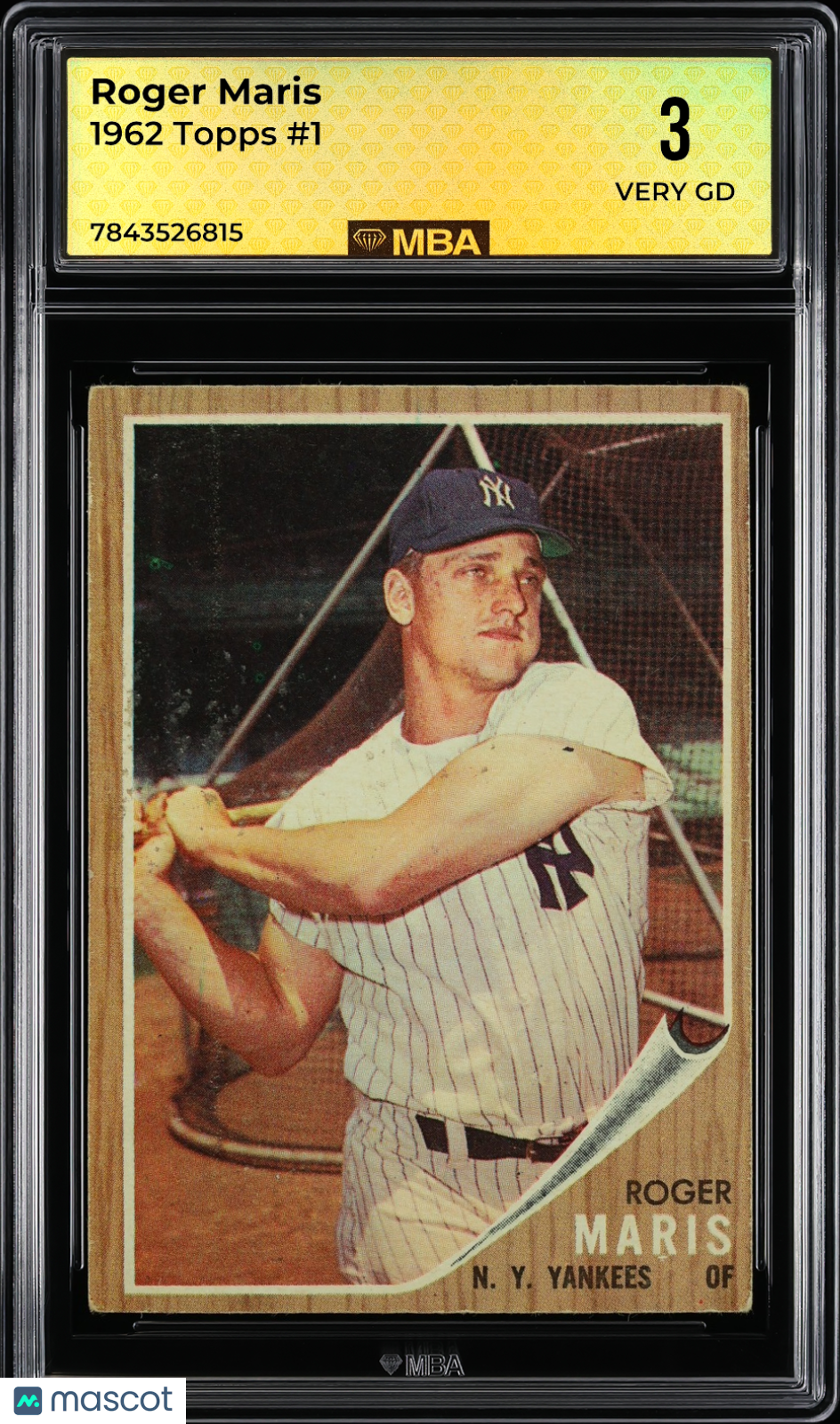 1962 Topps Roger Maris #1 MBA 3