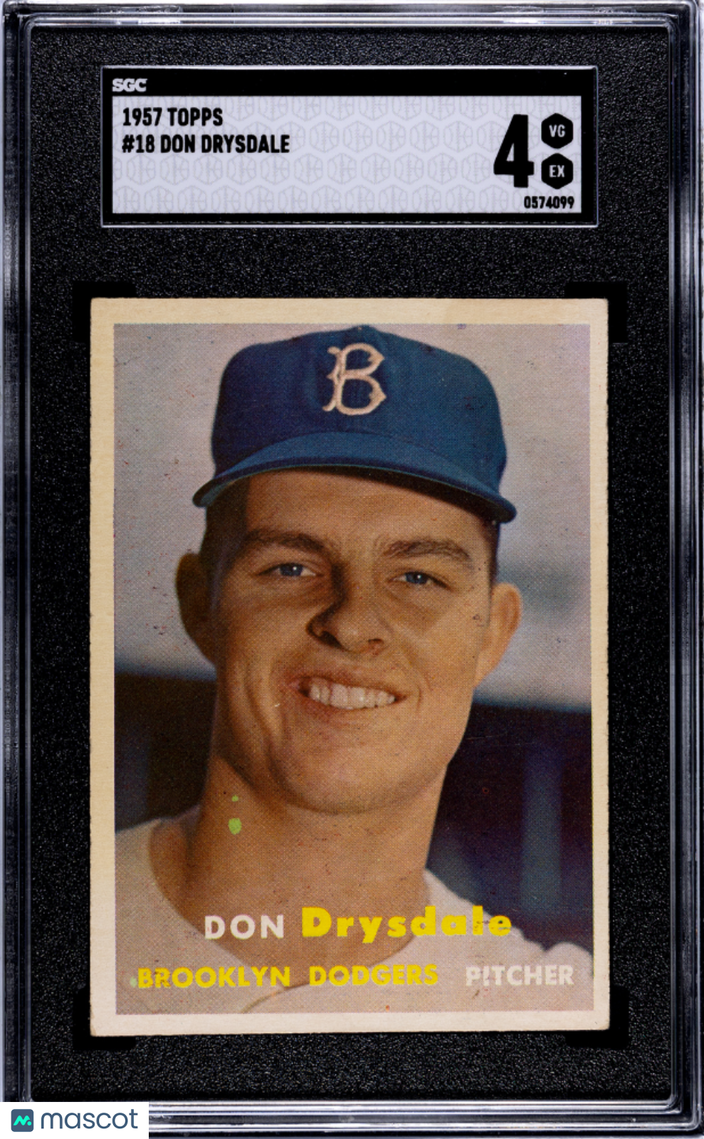 1957 Topps Don Drysdale #18 SGC 4
