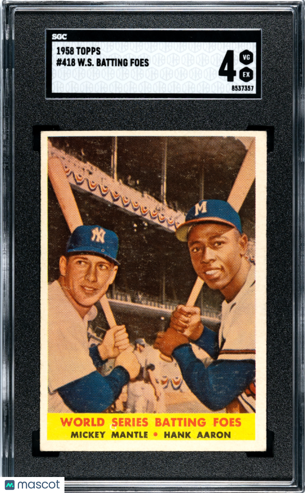 1958 Topps W. S. Batting Foes #418 SGC 4