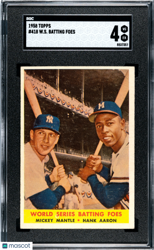 1958 Topps W. S. Batting Foes #418 SGC 4