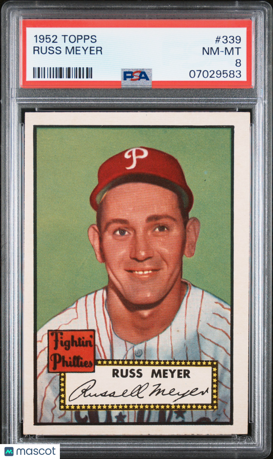 1952 Topps Russ Meyer #339 PSA 8