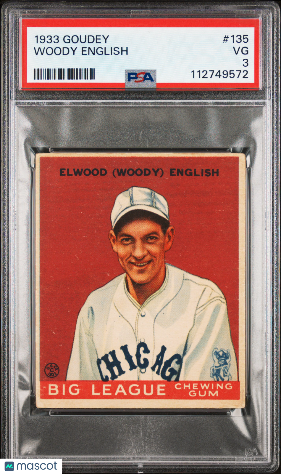 1933 Goudey Woody English #135 PSA 3