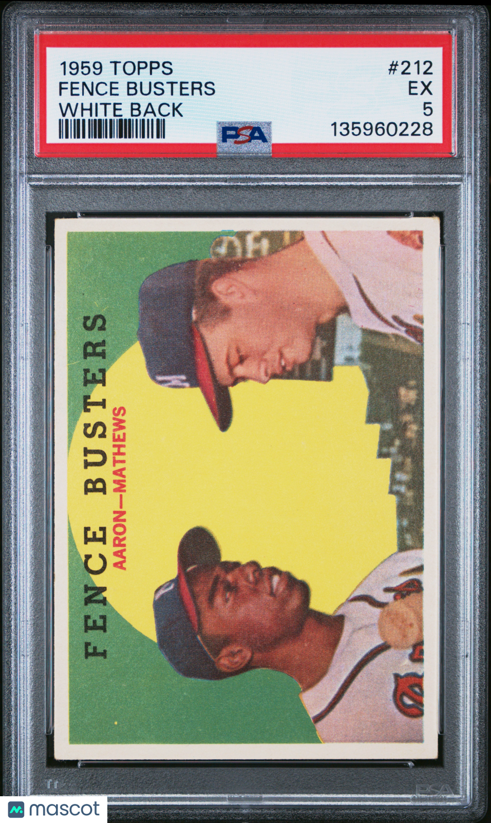 1959 Topps Fence Busters #212 White Back PSA 5