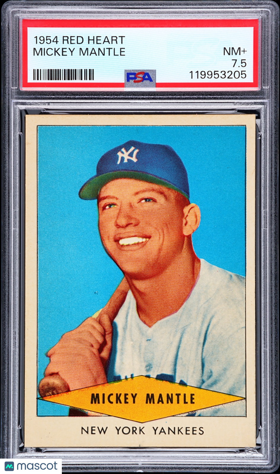 1954 Red Heart Mickey Mantle PSA 7.5
