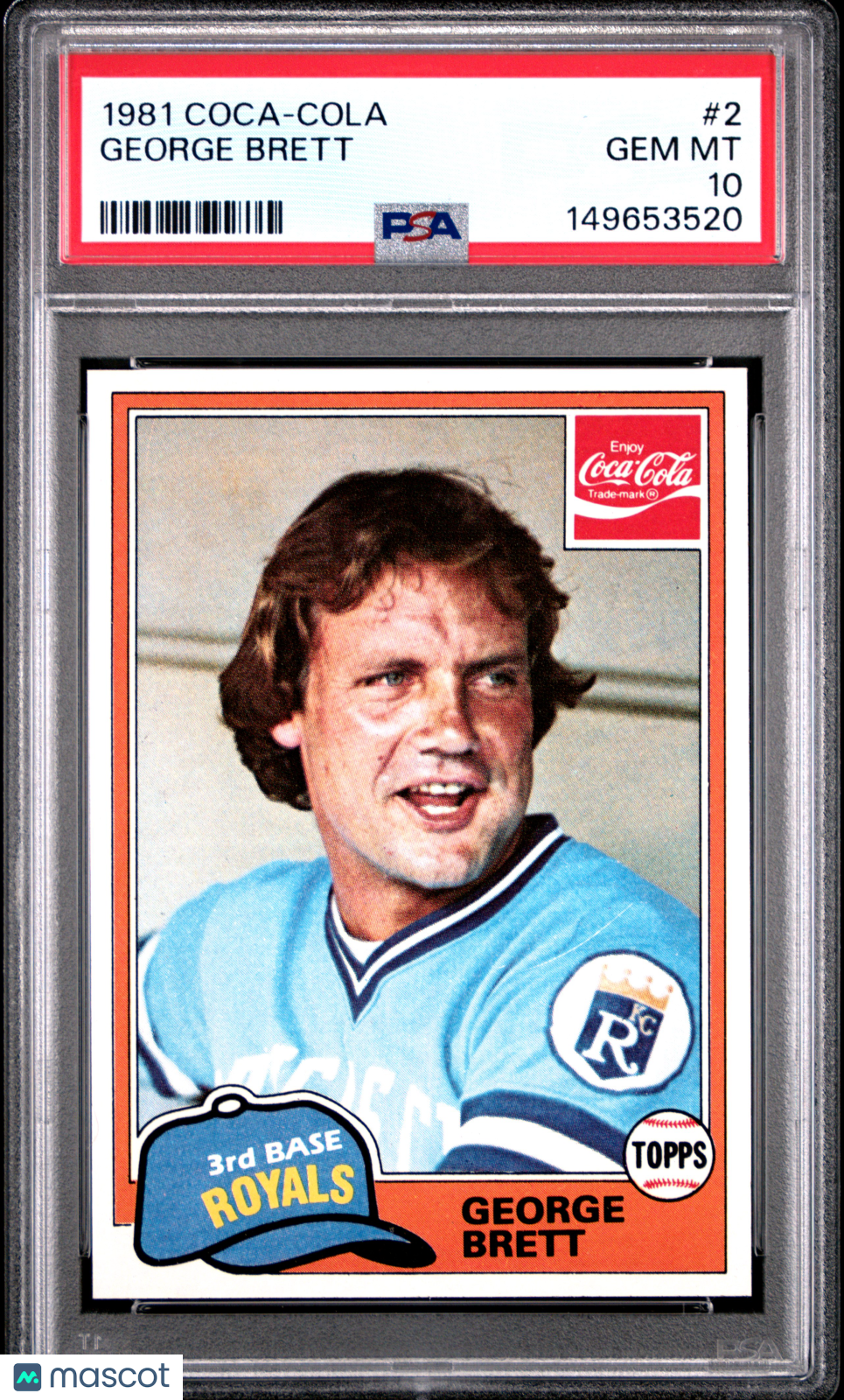 1981 Coca-Cola George Brett #2 PSA 10